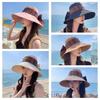 Ethnic Style Bowknot Fishmen Hat Solid Color Wide Brim Bucket Cap Simple Women's Sun Hat  Women