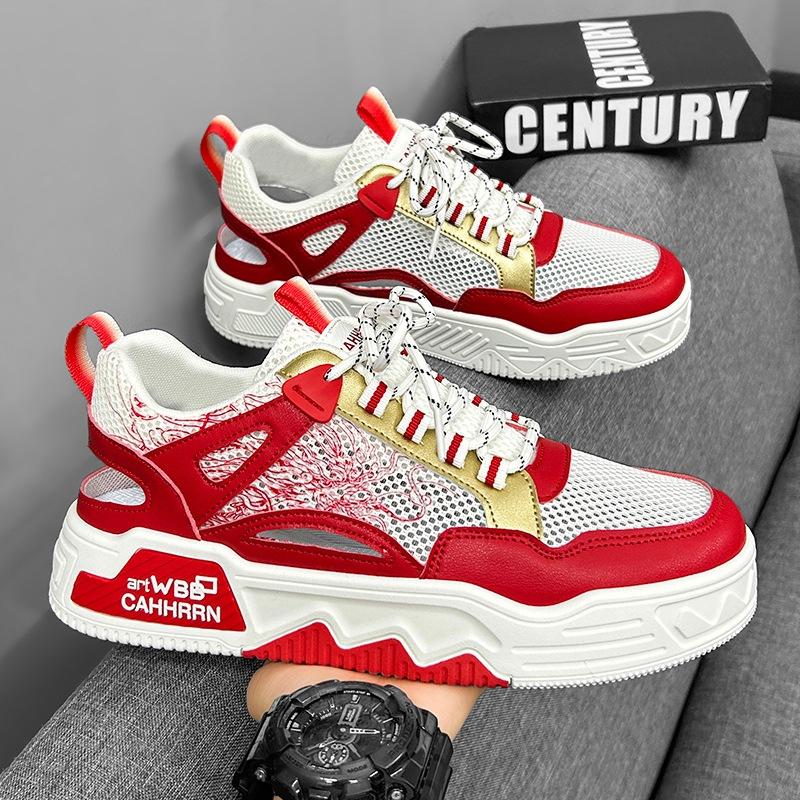 Mesh board shoes student youth summer casual men's shoes heightened breathable versatile hollow sandals men's 2025 new