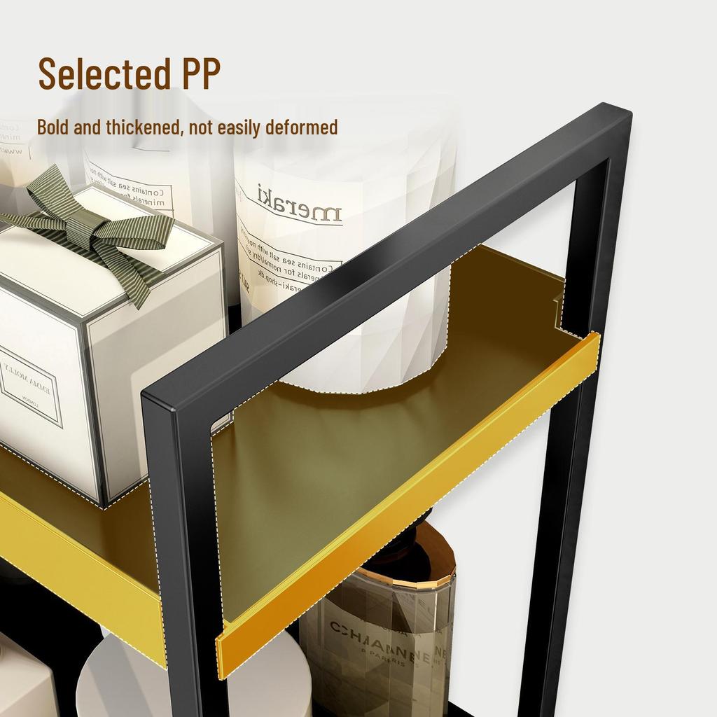 Double-Layer Desktop Storage Rack for Perfume, Cosmetics, Bathroom, Dressing Table, and Kitchen Organization