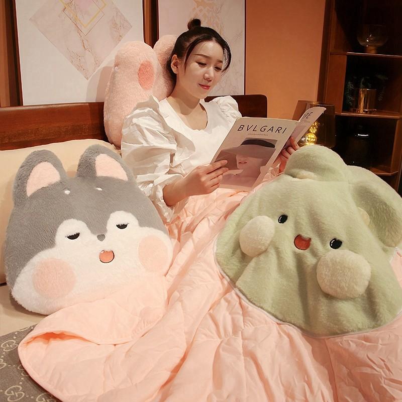 Car Pillow Blanket With Plush Cover For Office Napping Girls Home Car Use
