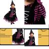 Squisito Costume da Strega di Halloween per Bambini con Tessuto Setoso e Dettagli Intricati