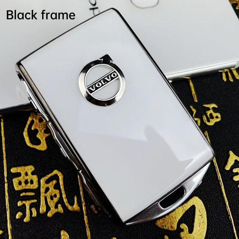 Drvfj6 First Layer Cowhide Car Key Cover for Volvo XC40 XC60 XC90 S60 S90 Keycase Key Shell Protector Buckle Bag Replacement
