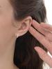 Lucore Silver 925 Two-Line Cubic One-Touch Ring Earrings