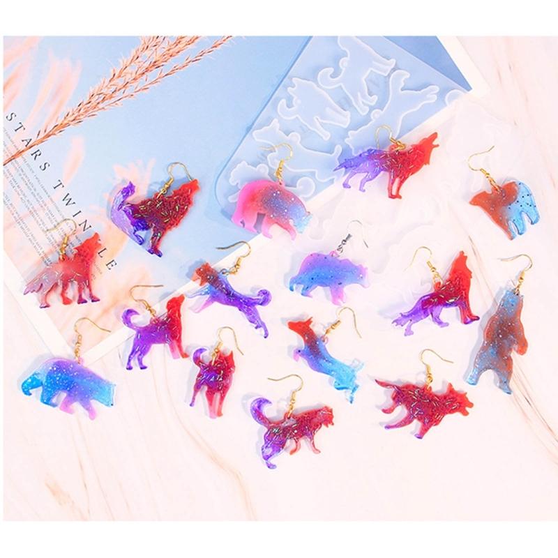 Ear Rings Epoxy Mould Eye Catching Animal Earrings Mold Customized Ear Pendant Silicone Molds for Craft Enthusiasts