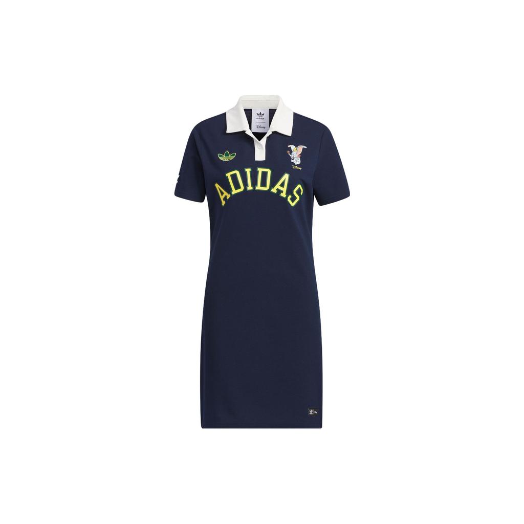 Adidas Originals X Disney Dumbo Graphic Print Polo Dress Women Dresses Navy-Blue IN1057