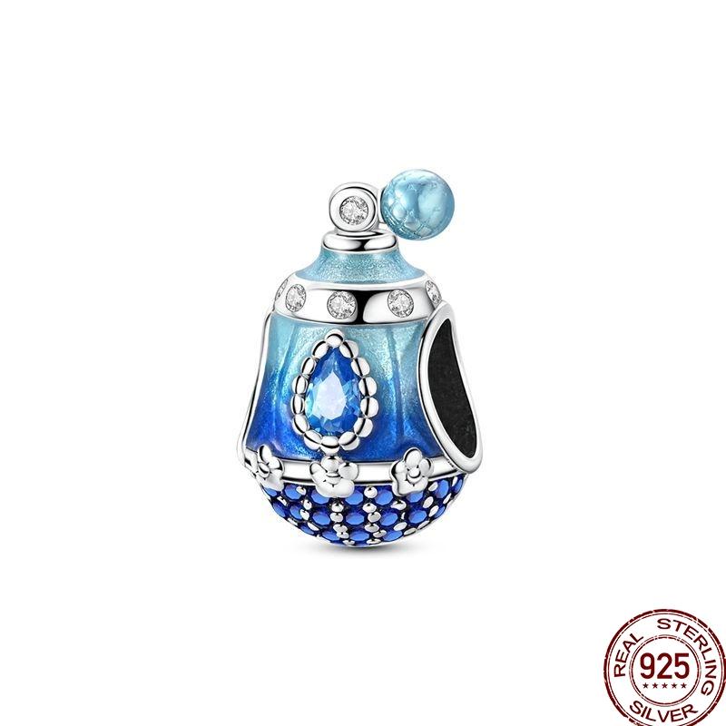 100% Copper Blue Shiny Zirconia Dark Cloud Butterfly Jewelry Beaded Pendant Fit 3Mm Bracelet Diy Jewelry Gift