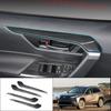For Toyota RAV4 19-24 Carbon Fiber Inner Door Panel Armrest Strip Trim 4pcs
