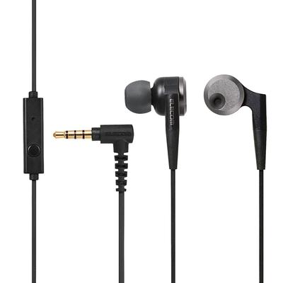 ELECOM Stereo-Ohrhörer Kanaltreiber mit Mikrofon Deep Bass GrandBass Schwarz 10 mm EHP-GB100MBK