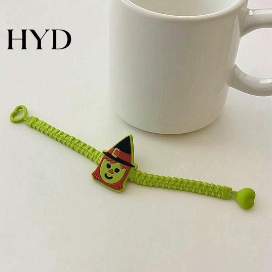Cute Cartoon Pumpkin Bracelets 8 Pcs Halloween Bracelets, Adjustable Soft PVC Wrist Straps for Kids Adults, Witch Trick or Treat Toy Party Favors