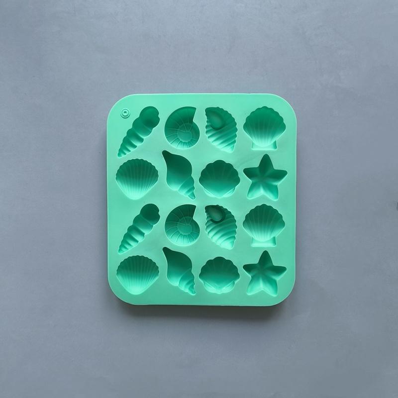 16 Cavity Shell Conch Silicone Mold DIY Ocean Animal Shaped Candy Pudding Chocolate Cake Baking Mould
