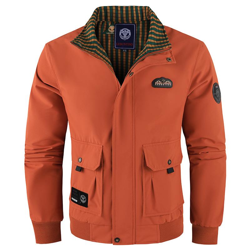 Men's Military Jacket Lightweight Casual Windbreaker Stand Collar Bomber Jackets Coat with Multi Pockets Zip Front Cargo Army Windbreaker for Men