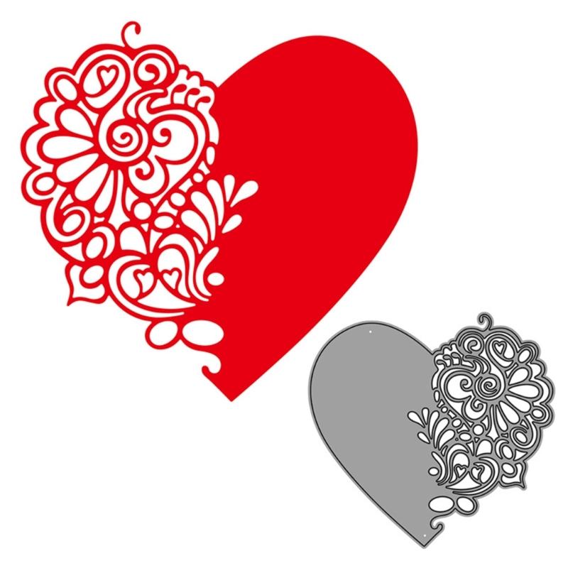 Herz Spitze Metall-Stanzformen DIY Basteln Kohlenstoffstahl Präge-Schablone Schablone Scrapbooking für Karten Stanzteile Form