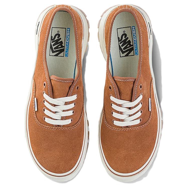 Vans Authentic Vibram Leather Comfortable Simple Durable Low-Top Canvas Shoes Unisex Sneaker Brown VN0A5JLWBS8