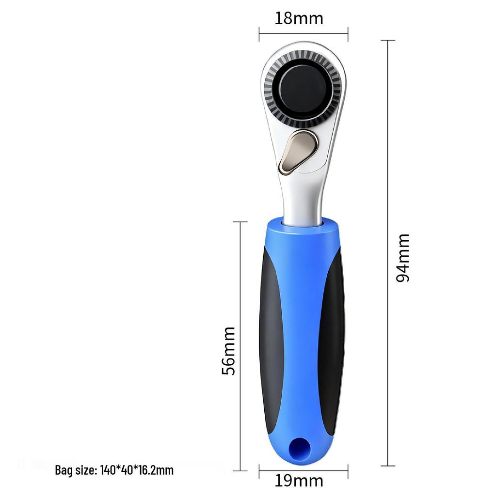 Compact 1/4" Dual-Action 72-Tooth Ratchet Wrench with Quick Release Hex Socket for Fast Repairs