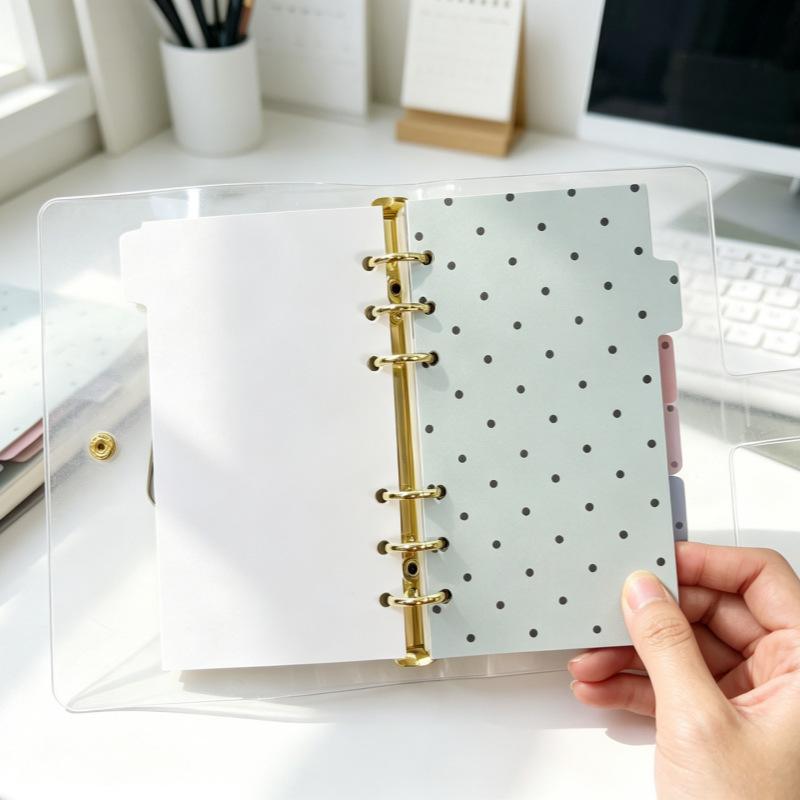 A6 PP Polka Dot Loose Leaf Index Partition Inner Core For Binder Planner Notebook Stationery Notebook Paper Divider Accessories