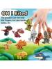 5&10PCS Biting Finger Dinosaurs Toy Collectibles for Display, Dinosaur Play and Snap On Figure Novelty Creative Theater Puppet