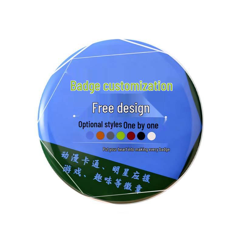 

Персонализированный круглый аниме значок-брошь из жести с двойным блеском 58mm