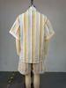 European & American Women's Striped Short-Sleeve Shirt & High-Waisted Shorts Set - Summer 2026 Collection