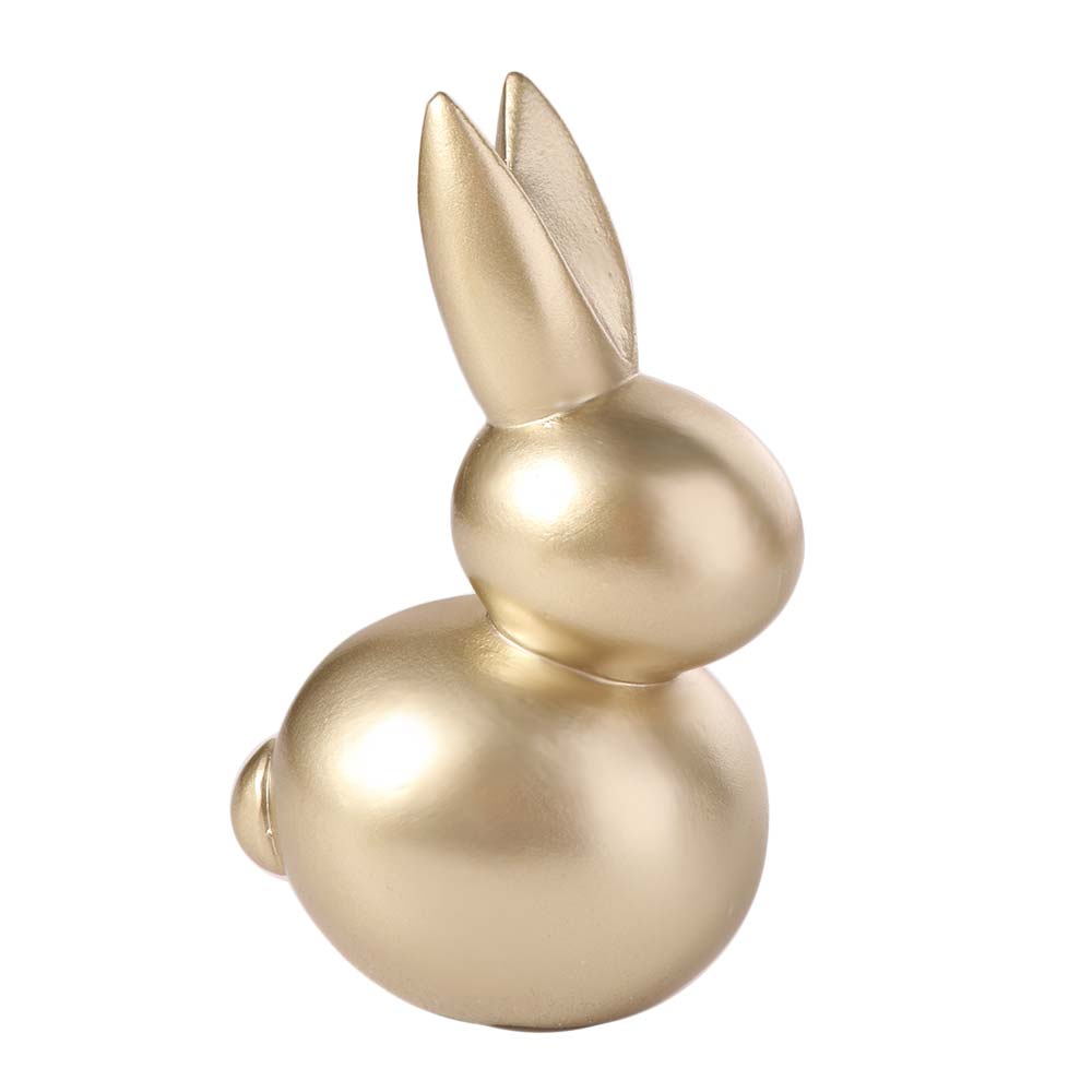 Resin Rabbit Statue Art Animal Sculpture Home Decoration Golden Rabbit Ornament Easter