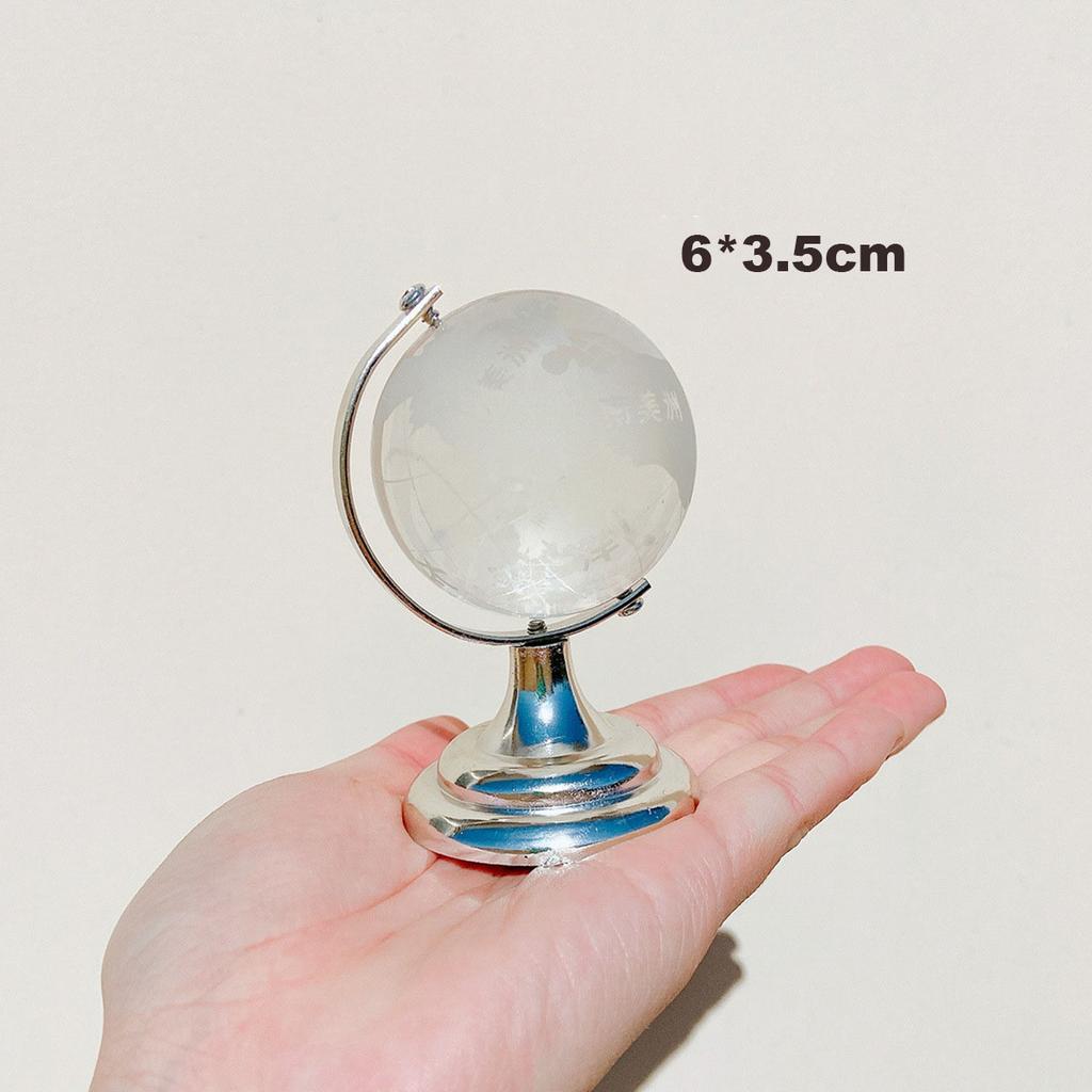 Mini globo di cristallo portatile semplice incisione mappa del mondo sfera di vetro borosilicato alto tavolo arti decorative e artigianato