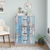 Blue Distressed Wood Peel and Stick Wallpaper Self Adhesive Vinyl Film Wood Grain Wallpaper for Furniture Cabinet Countertop