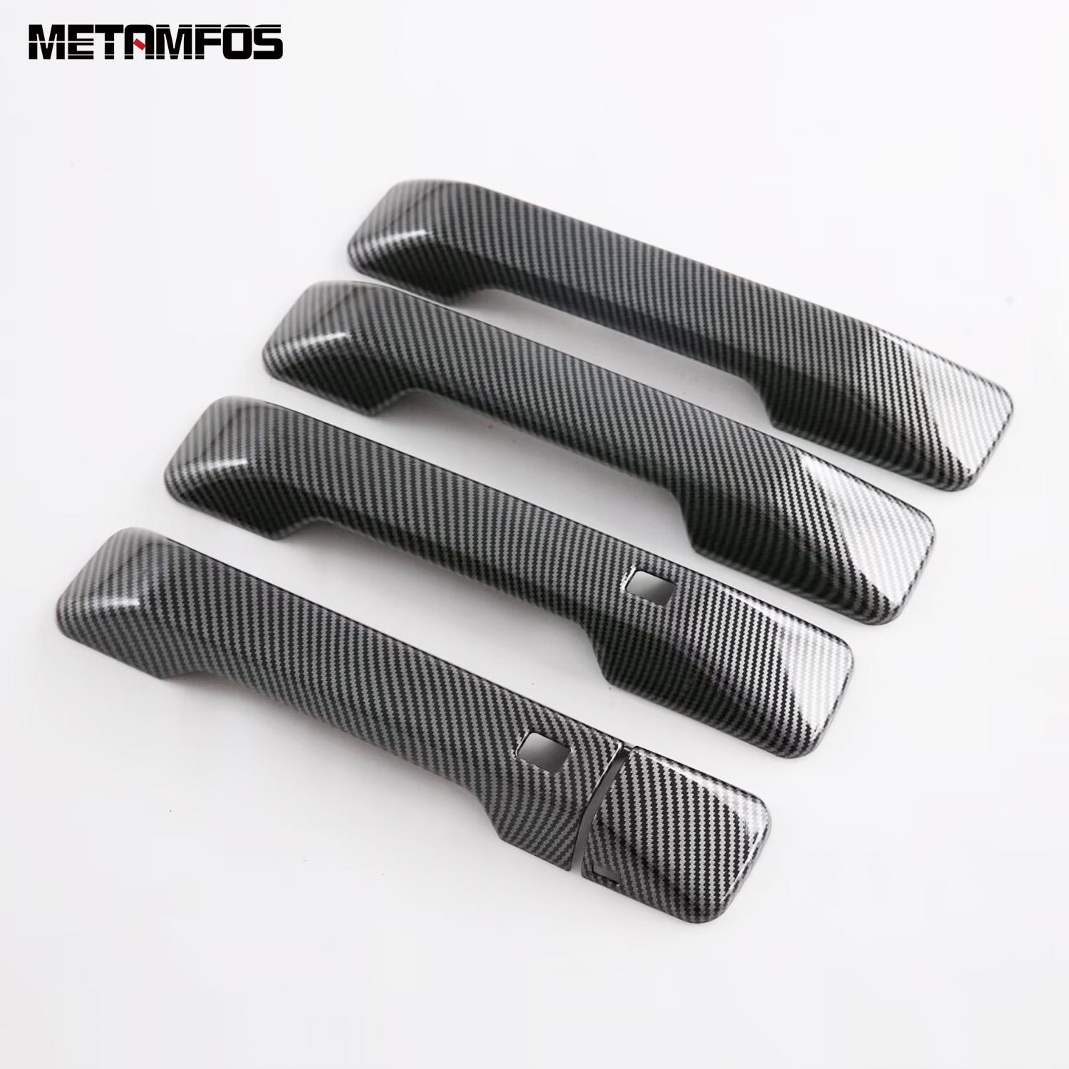 

Side Door Handle Bowl Cover Trim For Hyundai Santa Fe 2024 2025 2026 Carbon Fiber Protector Exterior Accessories Car Styling Left Hand Driver