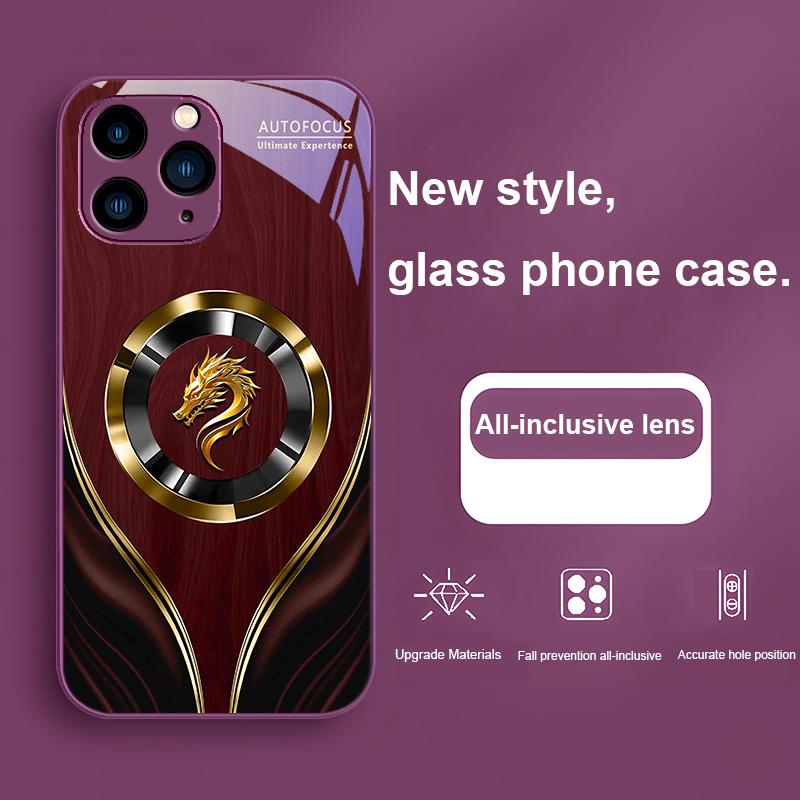 

Red Cloth Patterned Dragon Purple For Iphone 15 14 13 12 Mini 11 Pro Max X XS XR 7 8 Plus 2020 22 SE Tempered Glass Phone Case For iPhone 13 Mini