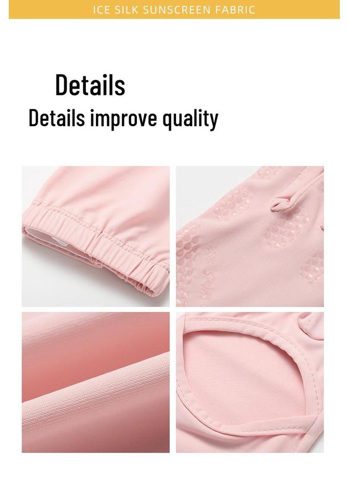 Ice Silk UV Protection Sleeves: Long Sleeve, Touchscreen-Ready for Outdoor Cycling & Driving.