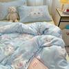 Bowknot Bedding Set Ins Girl Plaid Washed Dormitory Bed Sheet Quilt Cover Student Dormitory Three-piece Set