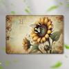 Vintage Sunflower Bee Metal Wall Art X Inch Retro Iron Sign for Home Room Decor