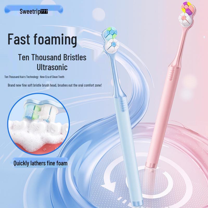 Japanese Double Spiral Soft Bristle Toothbrush Set - Advanced Gum Care, 2-Piece