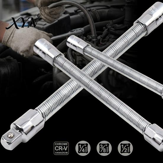Flexible Extension Bar 1/3Pcs Shaft Bar, 3/8" 1/4" 1/2" Drive Bendable Tight Space Wrench Extender Socket Extender, Electric Connection Rod for Spaces