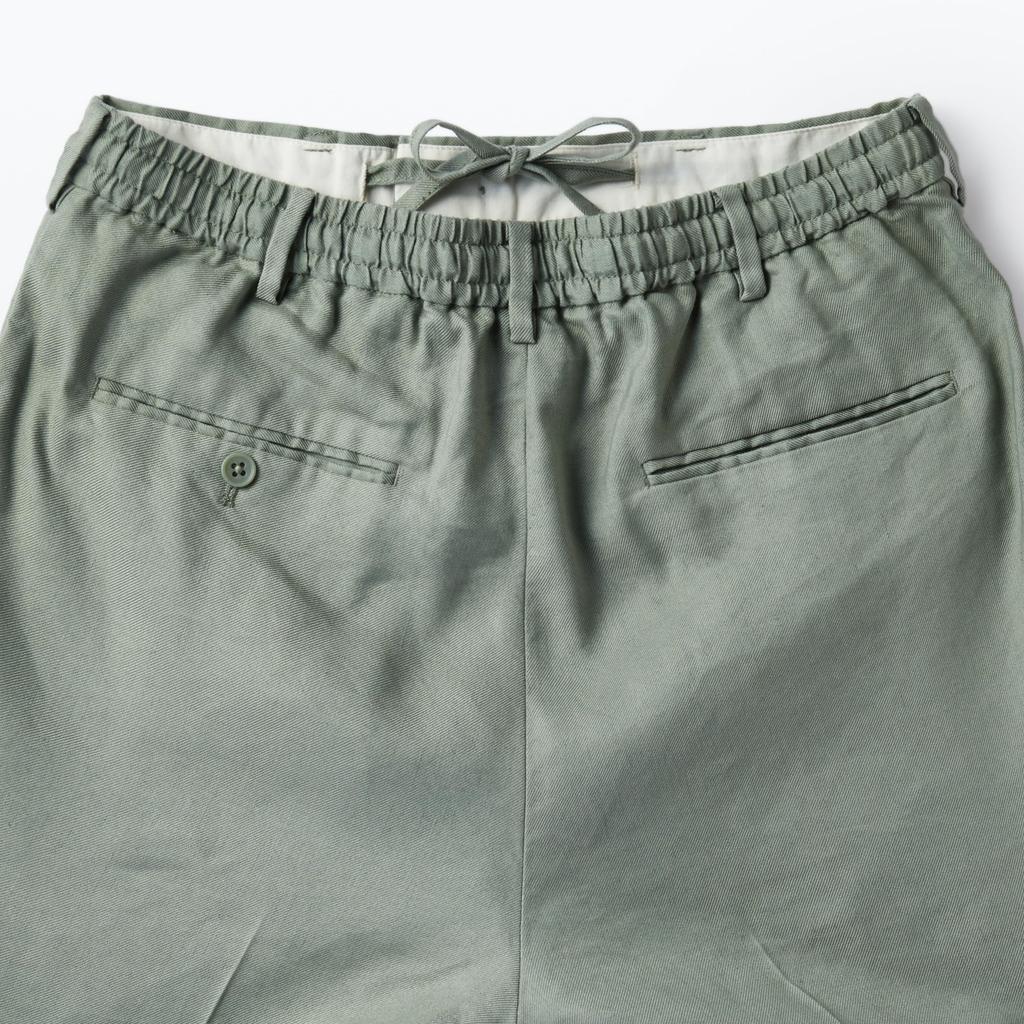 MUJI Men's Hemp Blend Tuck Straight Pants, Light Green, Size M, AE0X2A4S