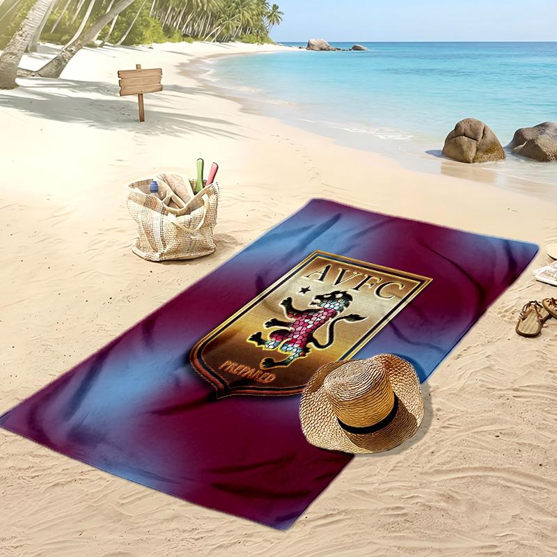 Asciugamano da Spiaggia con Stampa Calcio Aston Villa, Asciugamano Grande Morbido ad Asciugatura Rapida per Spiaggia Campeggio Nuoto