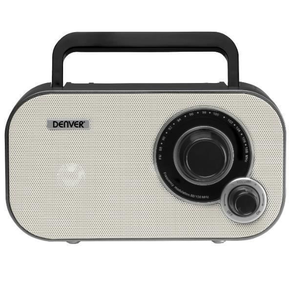 Portable Radio - Denver - Analog FM - Color White - Digital Radio - Hi-Fi Audio