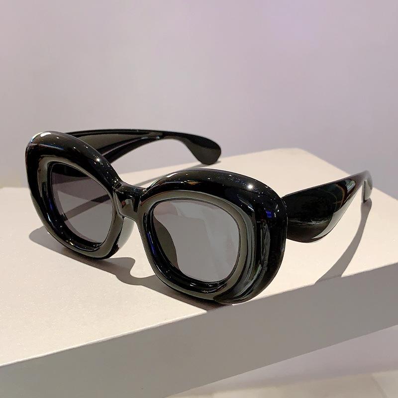 Oversized Big Frame Cat Eye Pink Sunglasses Women For Men Vintage Sun Glasses Luxury Brand Designer Punk Popular Bubble Eyeglass