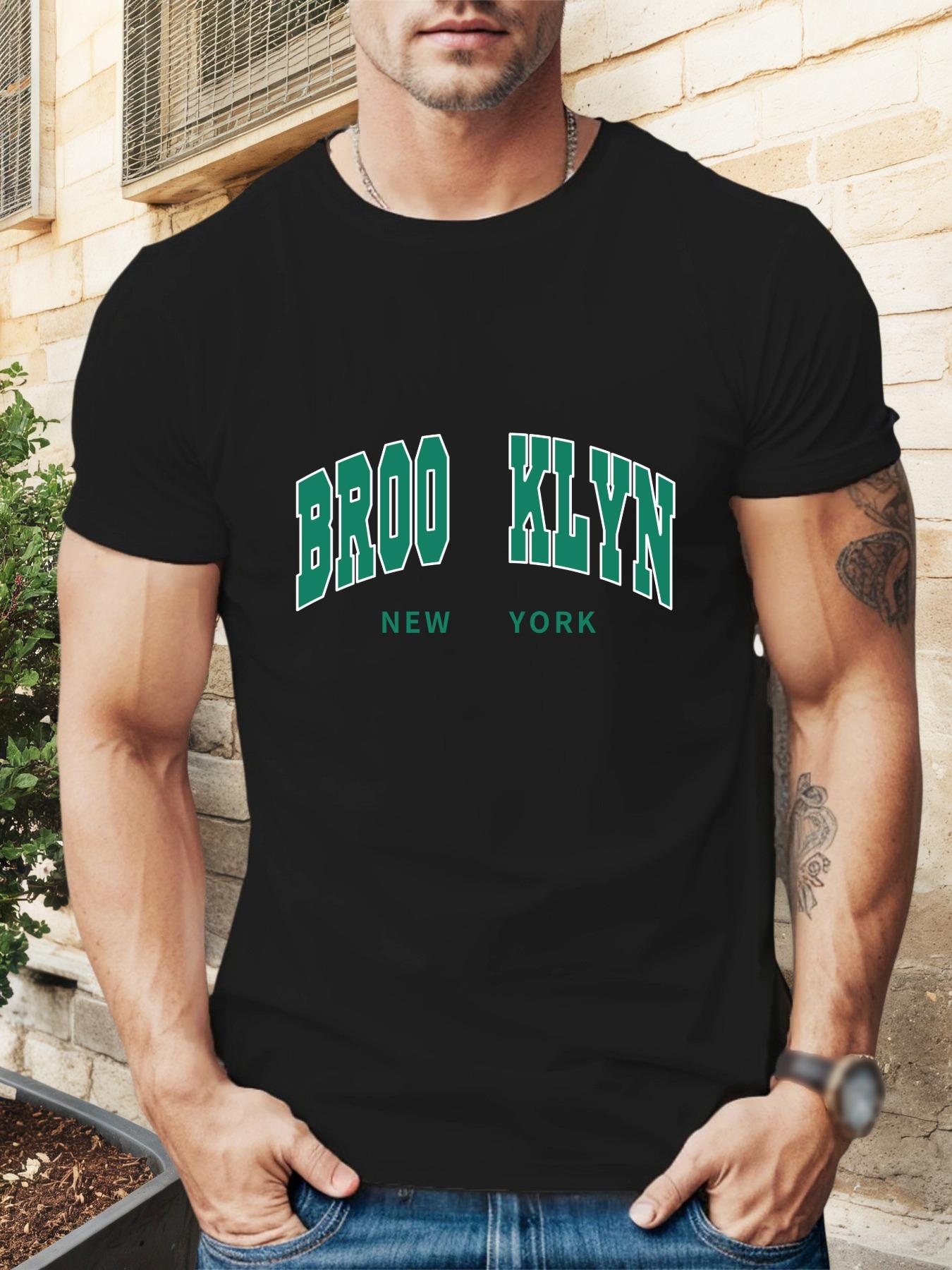 BROO KLYN Graphic T-shirt - Brooklyn New York Print Casual Summer Tee XL