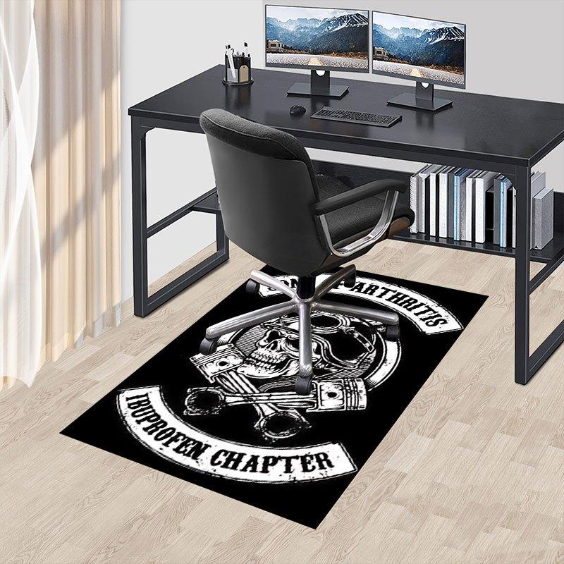 1pc Sons of Anarchy Themed Office Carpet Chair Mats - Durable Polyester Rug for Home Theater, Office, Dorm Room Decor - tA22