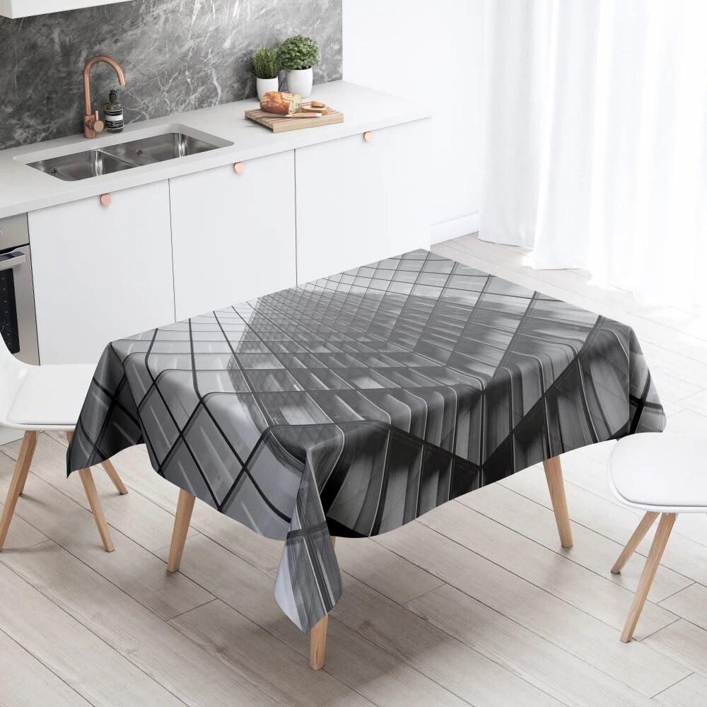 Geometrický ubrus, bytová dekorace, odolný proti skvrnám, vodotěsná dekorace stolu, obdélníkový kuchyňský krbový top