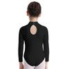 Kids Girls Long Sleeves Bodysuit Turtlencek Hollow Out Back Ballet Dance Gymnastic Leotard Jumpsuit Dancewear