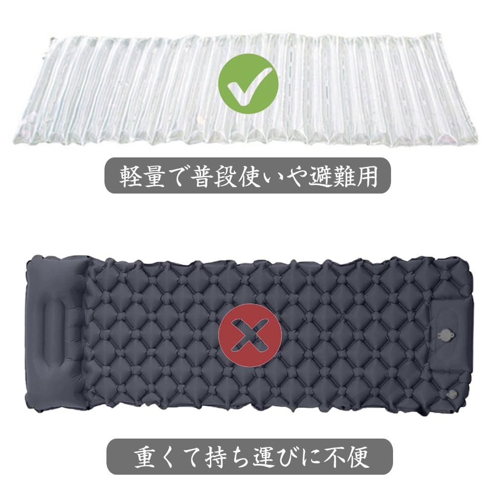IYOIYA Air Bed Camping Compact Air Mat Air Pump with Pump Disaster Prevention Earthquake Evacuation Disaster Prevention Goods Outdoor Bed Mat