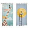 High Shading Curtain Nordic Simple Cute Cartoon Rabbit Stars Moon Children's Room Girl Bedroom Window Blackout Drape Sunshade