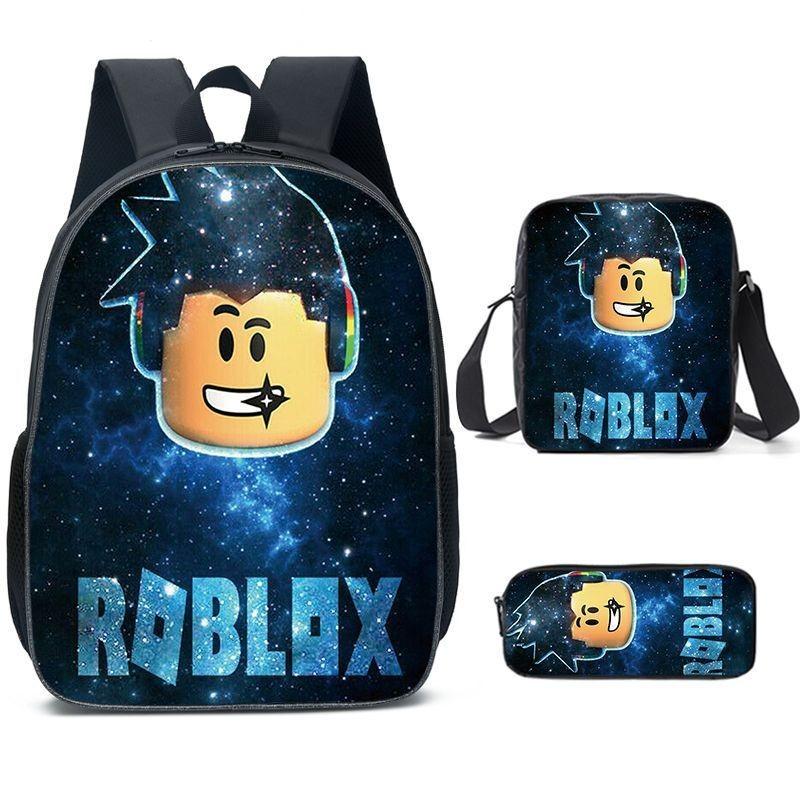 Spacious 20-35l Nylon Roblox Backpack Breathable Cartoon Bag For Students Travel