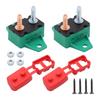 2PCS 30A Auto Resetting Circuit Breaker Red Protective Boot 6-28VDC Application Plastic Body With Fixed Wing Mounts