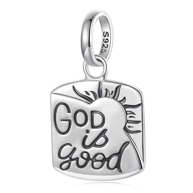 WOSTU 925 Sterling Silver Jesus Virgin Mary Pendant Charm The Hand of Fatima Bead Fit Bracelet Necklace DIY Prayer Family Gift