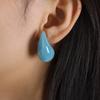 1 pairs Water Drops Resin Earrings Cute Amber Pink Chubby Jewelry Acrylic Waterdrop Earrings for Women Chunky Teardrop Earrings