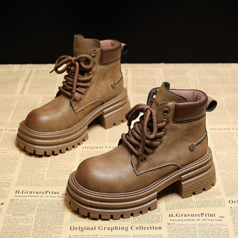 

New Autumn Elastic Boots High Heel Medium Boots Martin Leather Boots Skinny Long Boots Versatile Medium Heel Women s Boots 35