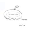 Silver Infinity Adjustable Bracelet For Women Lucky Symbol Zircon Bracelet Fashion 8 Word Bracelet Jewelry Valentine's Day Gift