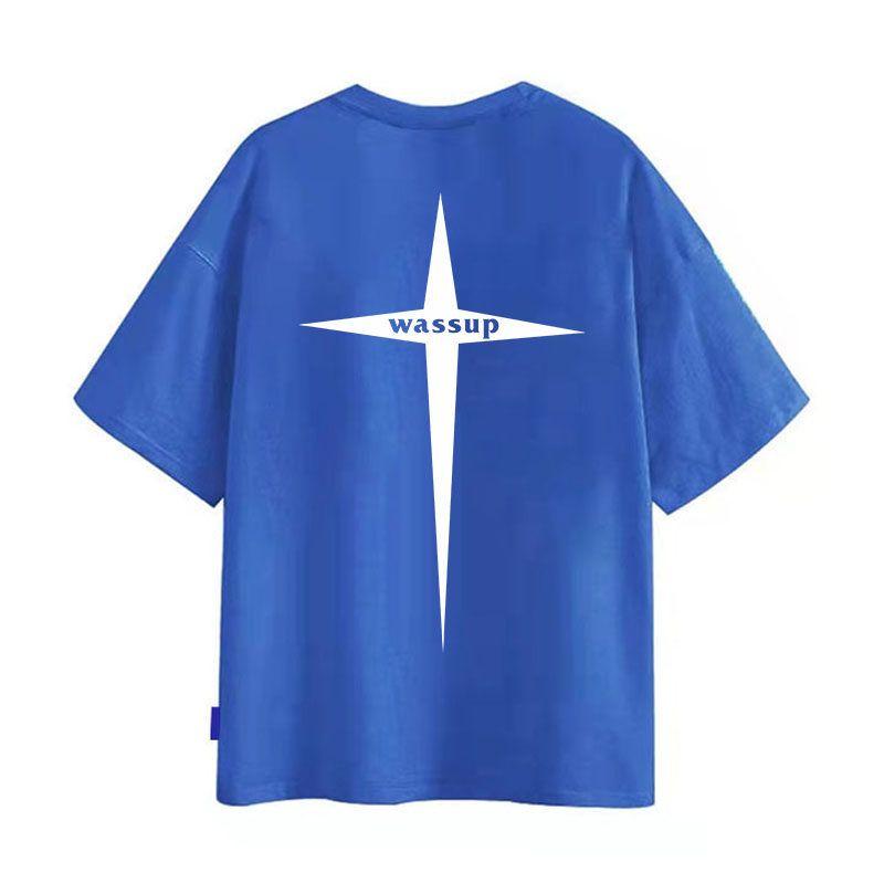 Wassup Heods Chinese Style Short-Sleeve T-Shirt for Men, Pure Cotton, Heavyweight American High Street Fashion Brand, Loose Fit, Summer Men's Wear