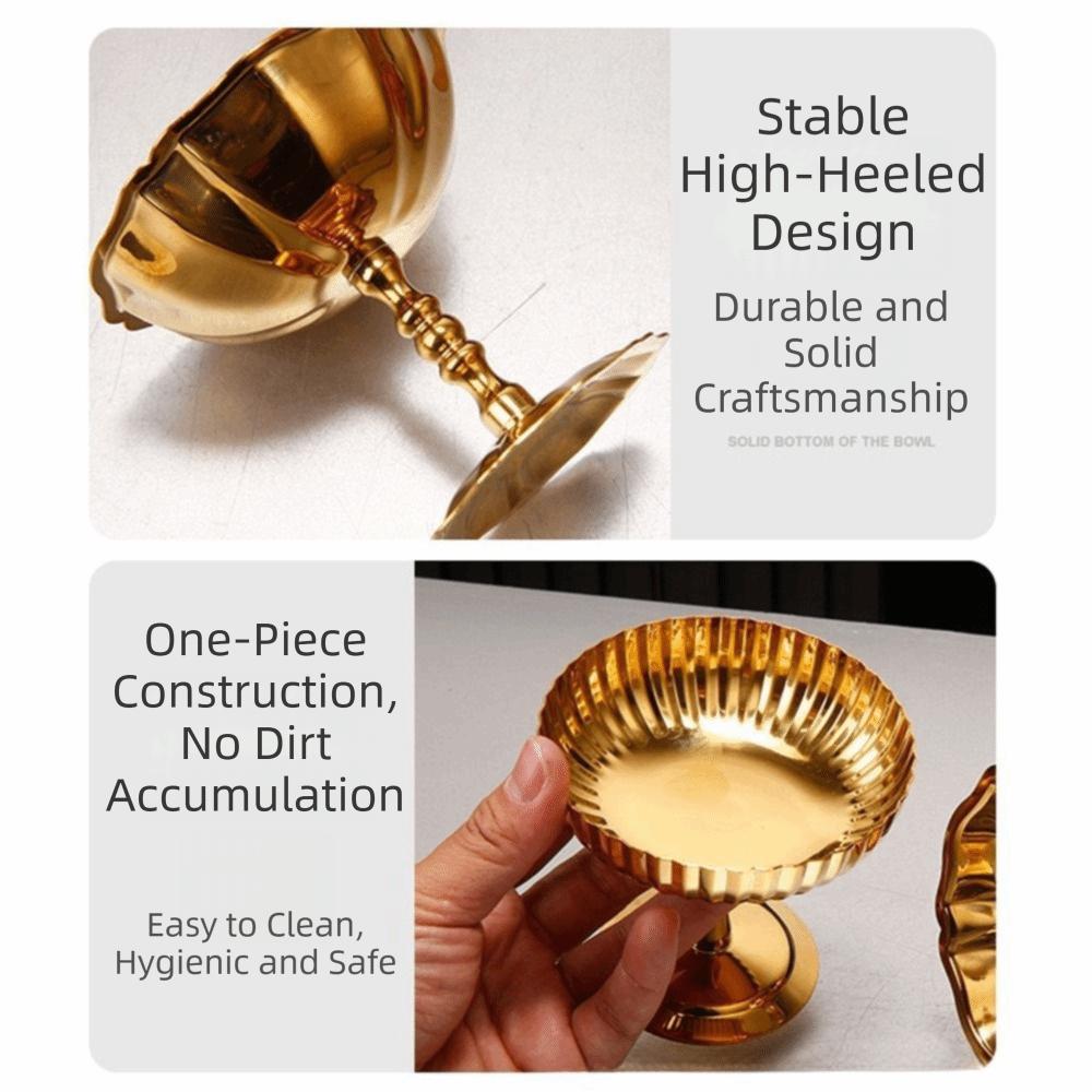 Retro Style Stainless Steel Dessert Bowl Reusable Snack Serving Dish Pudding Bowl Goblet Parfait